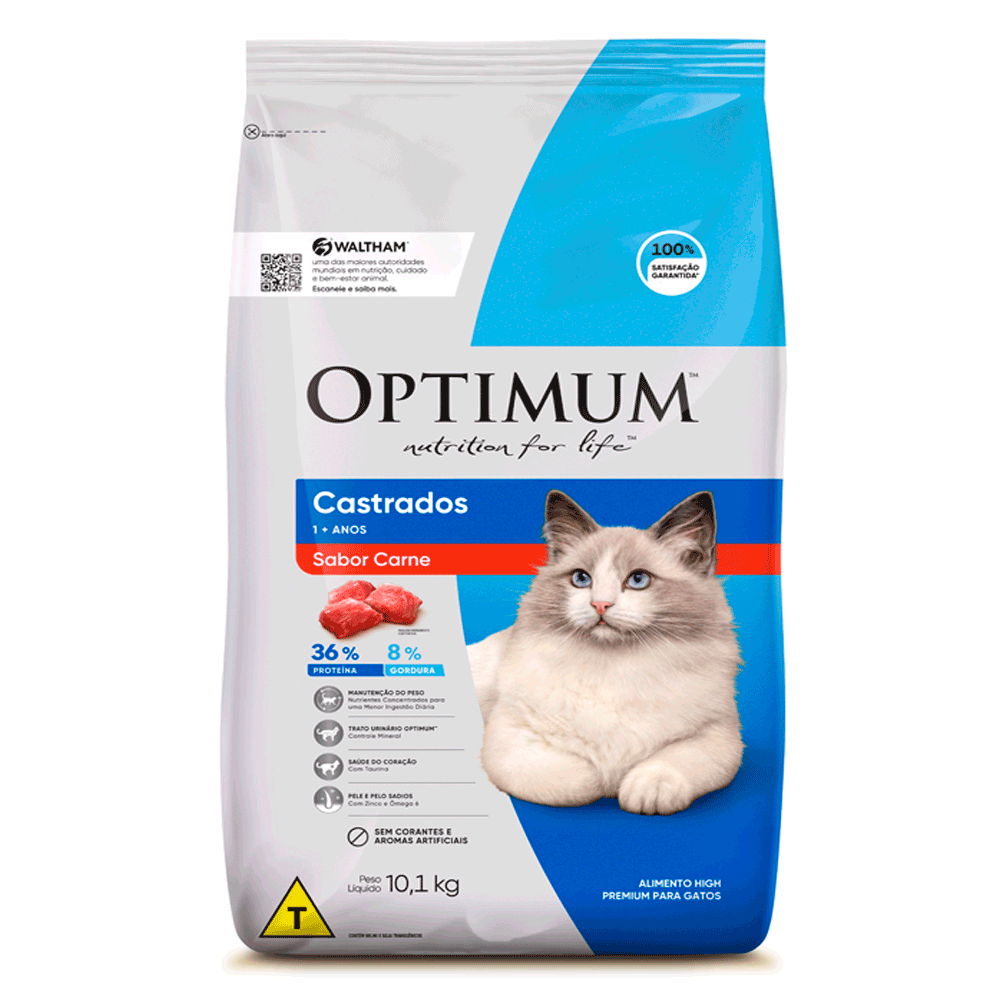 OPTIMUM GATOS ADULTOS CASTRADOS CARNE 10 KG