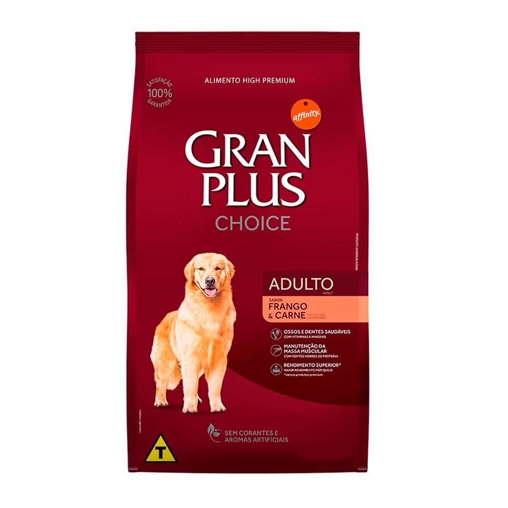 Ração GranPlus Choice Cães Adultos Frango e Carne 20 kg