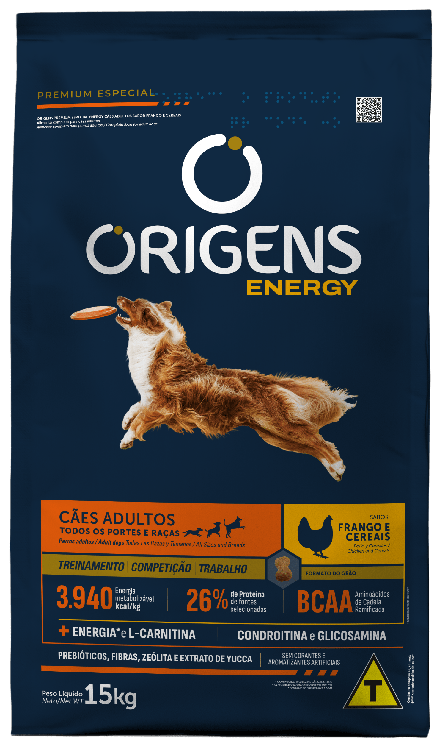 ORIGENS CAES ADULTOS ENERGY FRANGO 15KG