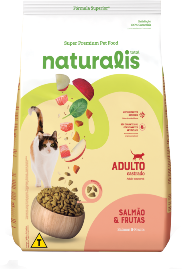 NATURALIS GATO ADULTOS CASTRADOS SALMAO E FRANGO 1,5KG